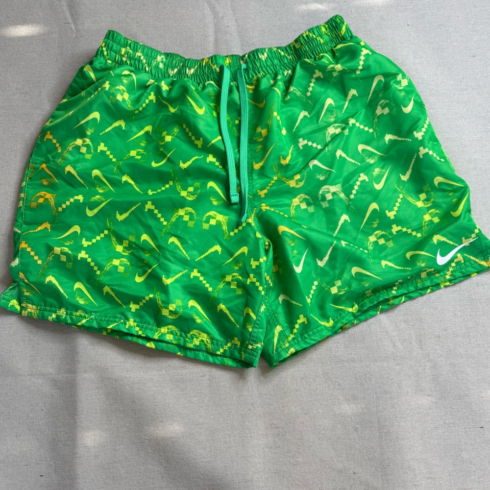 Nike Green and Yellow Swim Shorts